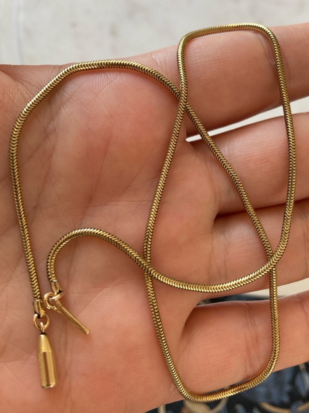 Antique/Vintage Krementz Snake Chain Necklace 15.5”